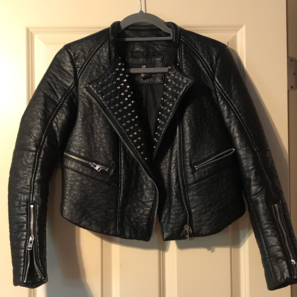 Leather studded jacket